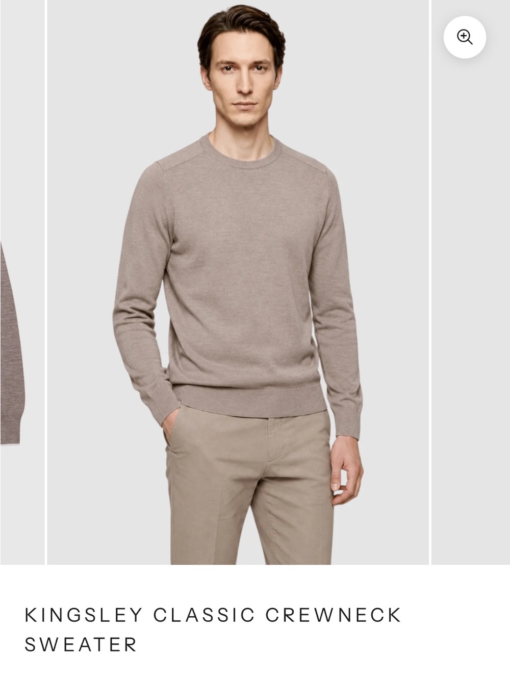 Garnet Kingsley Crewneck Merino Wool Sweater Beige Tan M